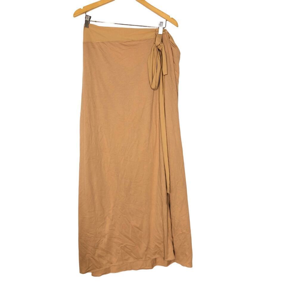 SKIMS Cover Up Sarong Skirt Side Tie Maxi Swim Cover-Up in Ochre Tan NWT 4X